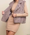 Kori Faux Fur Vest - Violet Grey In Multi