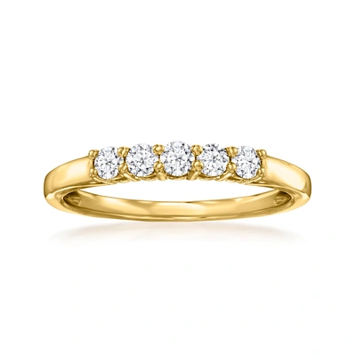 Ross-simons Lab-grown Diamond 5-stone Ring In 18kt Gold Over Sterling In White