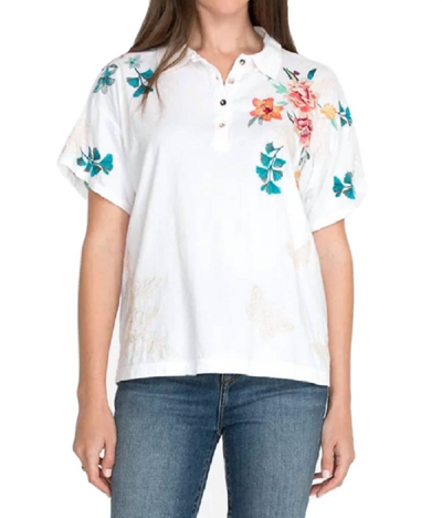 Johnny Was Lorne Polo Tee In White