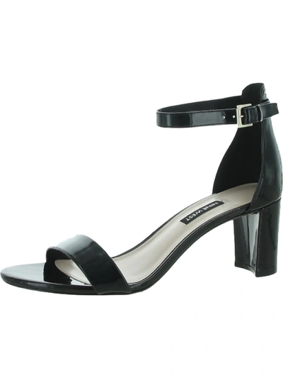 Nine West Pruce 3 Womens Patent Ankle Strap Dress Sandals In Black