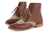Melyann Mayet Boots In Brown Herringbone In Multi