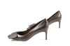 Melyann Elis Heeled Pump In Black Leather In Black