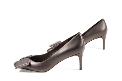 Melyann Elis Heeled Pump In Black Leather