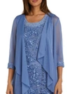 R & M Richards Womens Sheer Lace-trim Jacket In Blue
