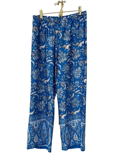 Jude Connally Lori Pant In Batik Floral Border Royal In Multi