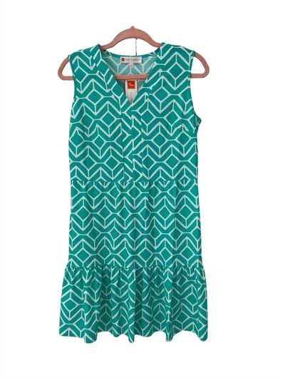 Jude Connally Annabelle Dress In Sail Geo Seafoam In Multi