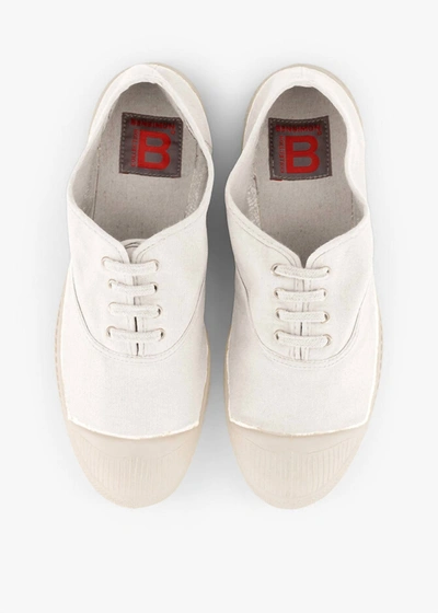 Bensimon Lace Up Tennis Shoe In White