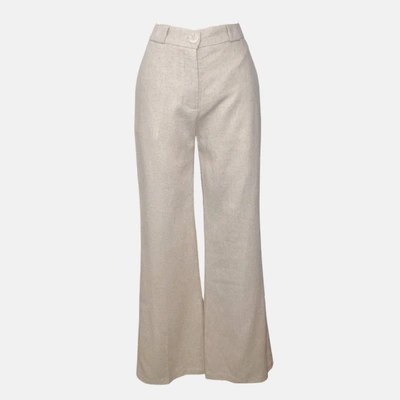 Deluc Willow Linen High Rise Pant In Light Sand In Beige