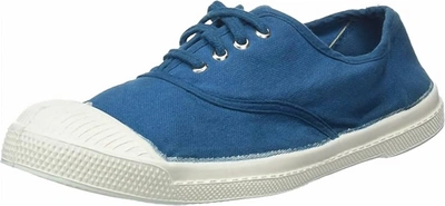 Bensimon Lace Up Tennis Shoe In Navy In Blue