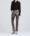 Derek Lam 10 Crosby Kyle Metallic High Rise Split Hem Skinny Jeans In Multi