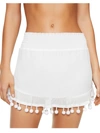 Ramy Brook Stevie Mini Skirt With Pom-pom Trim In White