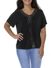 COIN 1804 PLUS WOMENS SEQUINED SHORT SLEEVE T-SHIRT
