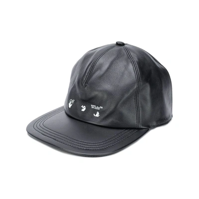 Off-white Off- Leather Hats & Men's Cap In Black