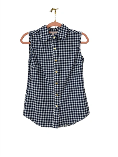 Jude Connally Kim Gingham Shirt In Navy In Blue