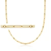 Ross-simons Italian 18kt Yellow Gold Paper Clip Link Necklace In Multi