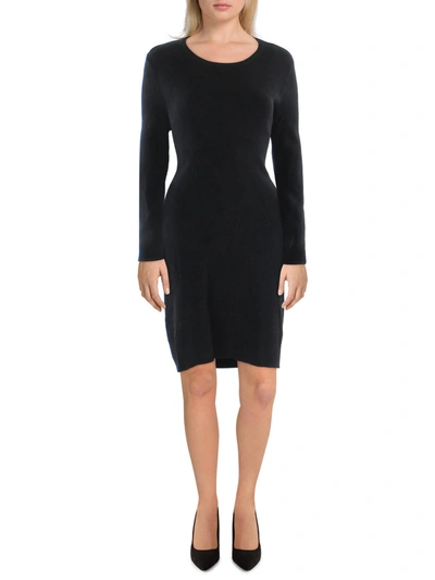 Lea & Viola Womens Cut-out Back Above Knee Sweaterdress In Black