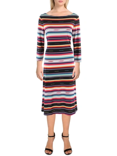 Lauren Ralph Lauren Womens Jersey Striped Midi Dress In Multi