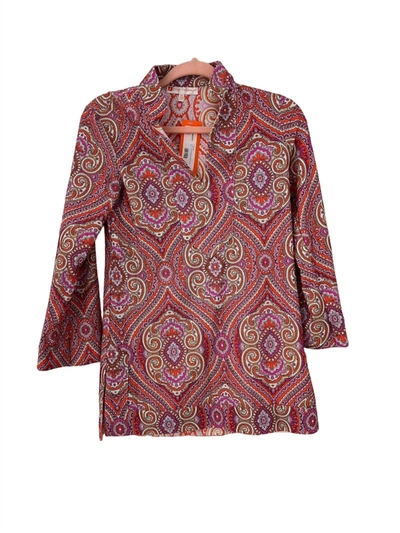 Jude Connally Chris Tunic Top In Paisley Medallion Hot Pink In Multi