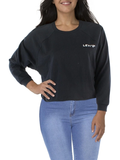 Levi's Plus Womens Logo Casual Sweatshirt In Black