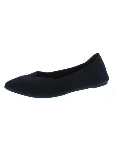 MIA KERRI WOMENS KNIT SLIP ON BALLET FLATS