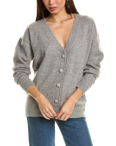 Bcbgmaxazria Embellished Wool-blend Cardigan In Grey