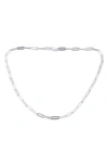 Bling Jewelry Paper Clip Chain Necklace In Silver