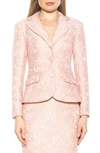Alexia Admor Jessica Peak Lapel Lace Blazer In Blush