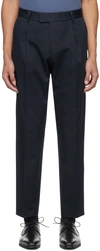 Hugo Boss Navy Porsche Edition Pleated Trousers In Dark Blue 404
