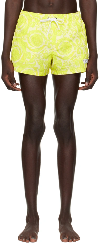 VERSACE YELLOW BAROCCO SWIM SHORTS