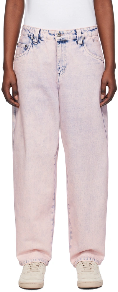 Dime Pink Classic Baggy Jeans In Overdyed Pink