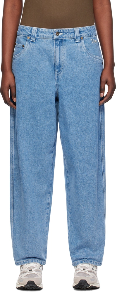 Dime Blue Classic Baggy Jeans In Blue Washed