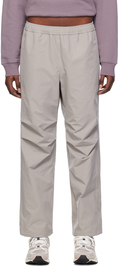 Dime Gray Relaxed Zip Trousers In Concrete