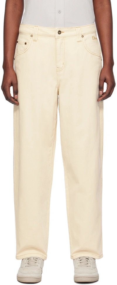 Dime Off-white Classic Baggy Jeans In Warm White