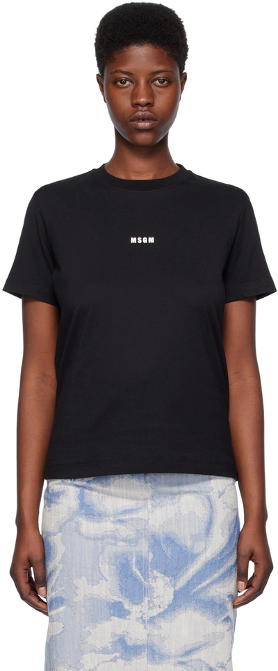 MSGM BLACK MICRO T-SHIRT