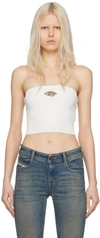 Diesel Ribbed Tube Top With Stylish Logo Plaque In 129
