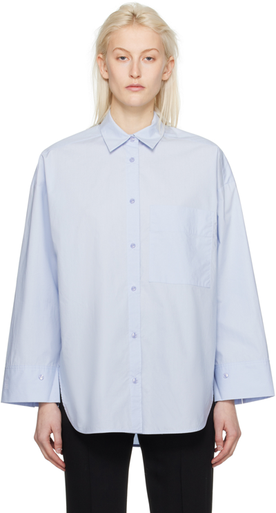 By Malene Birger Derris Oversized-fit Organic-cotton Shirt In 20c Periwinkle Blue