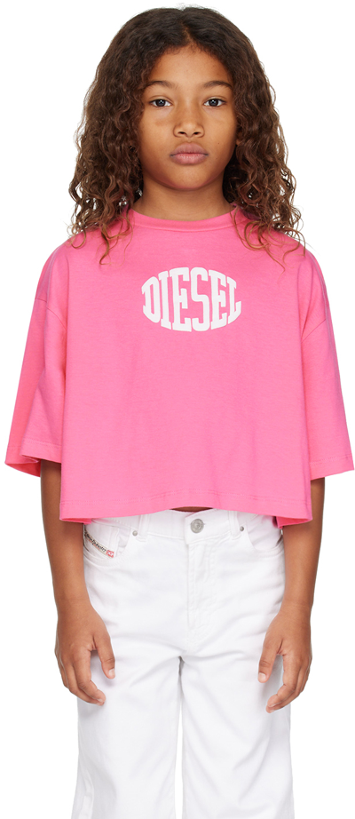 Diesel Kids Pink Printed T-shirt In K378