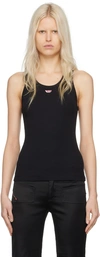 Diesel Logo-patch Sleeveless Vest Top In Black
