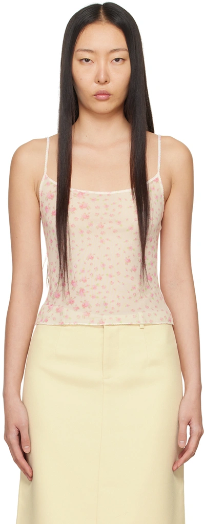 Sandy Liang White & Pink Tubber Tank Top In 958 Pink Multi