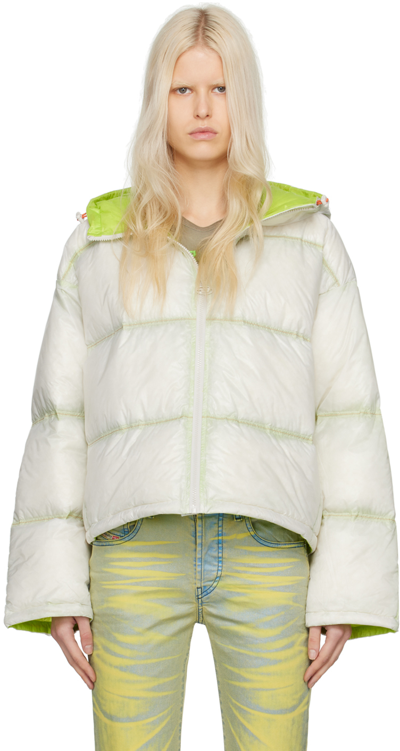 Diesel White W-baskin Down Jacket In 5kba