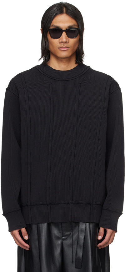 Sacai Black Loose Thread Sweater In 001 Black