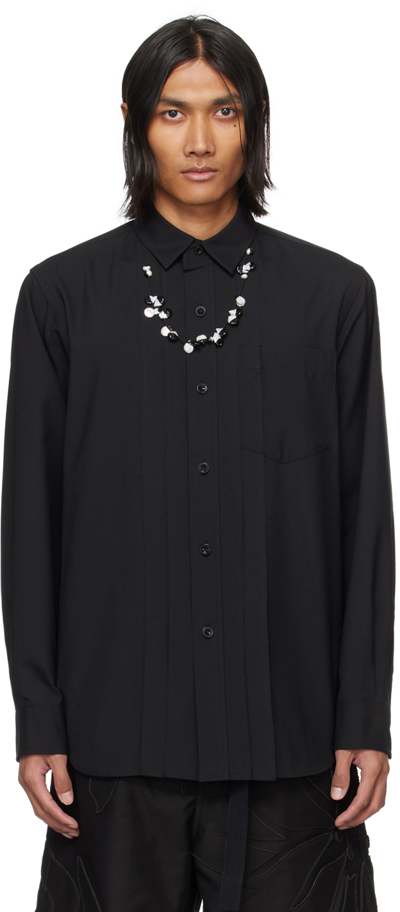 Sacai Black Suiting Shirt In 001 Black