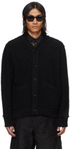 Sacai Double Reverse Knitted Long-sleeved Cardigan In 001 Black