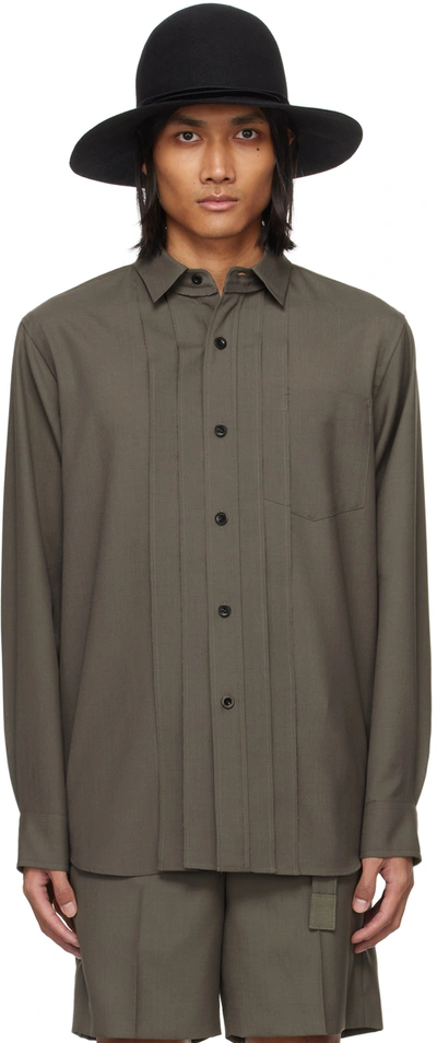 Sacai Taupe Suiting Shirt In 550 Taupe