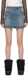 Givenchy Mini Skirt In Denim With Chain Details In 420-medium Blue