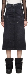 Givenchy Womens Faded Black Faded-wash Mid-rise Denim Maxi Skirt