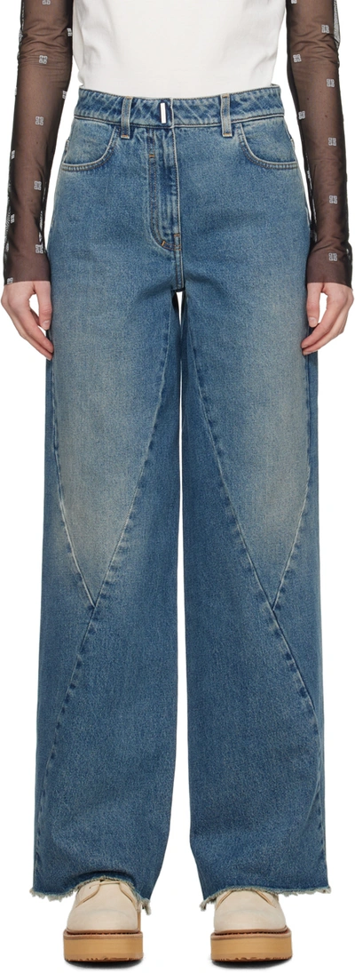 Givenchy Blue Twisted Jeans In 420-medium Blue