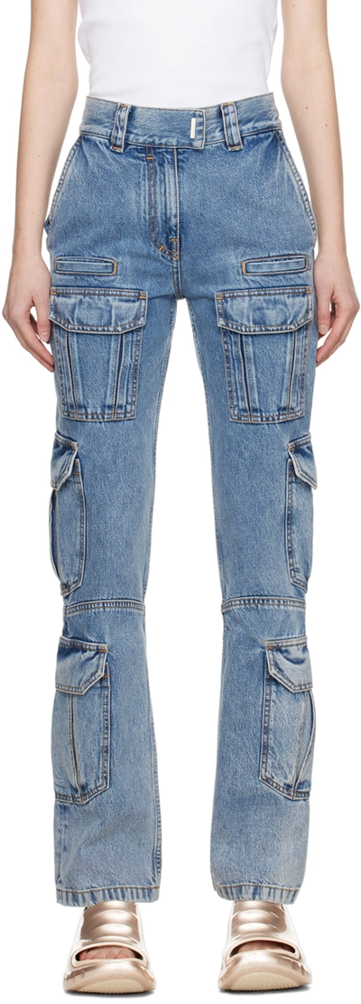 Givenchy Blue Bellows Pocket Jeans In 452-light Blue