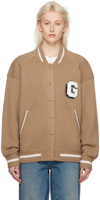 GIVENCHY BEIGE APPLIQUÉ BOMBER JACKET