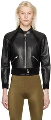 TOM FORD BLACK CROPPED LEATHER JACKET